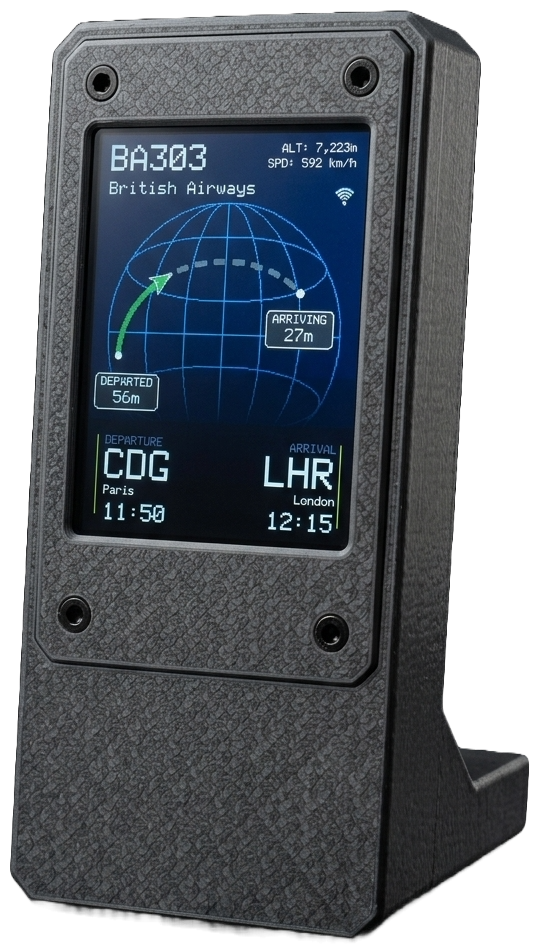 WhatsAbove device screen showing a live overhead flight